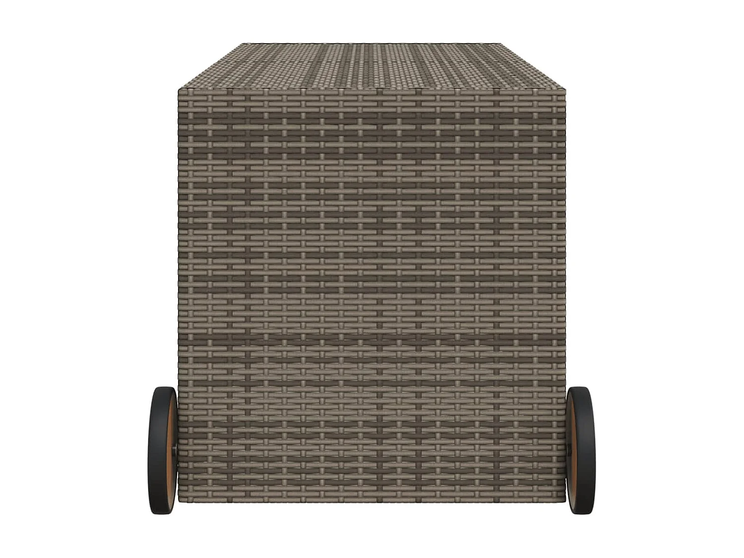 Tuinbox met wielen 283 L poly rattan grijs BE695019