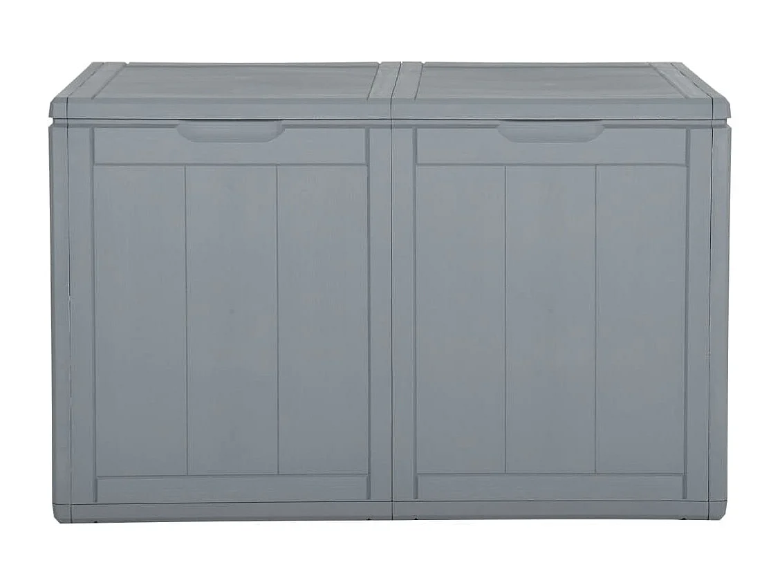 Caja de almacenaje para jardín 180 L PP ratán gris ES697299