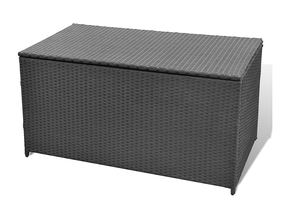 Caixa de arrumação para jardim 120x50x60 cm vime PE preto PT392617