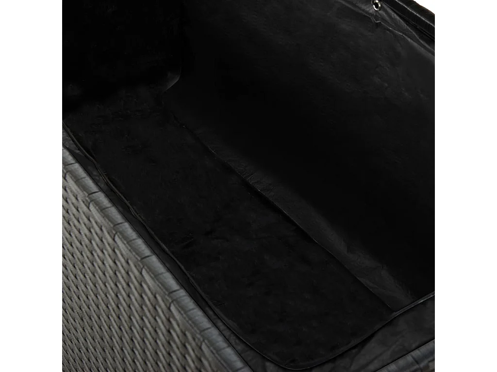 Caixa de arrumação para jardim 120x50x60 cm vime PE preto PT392617