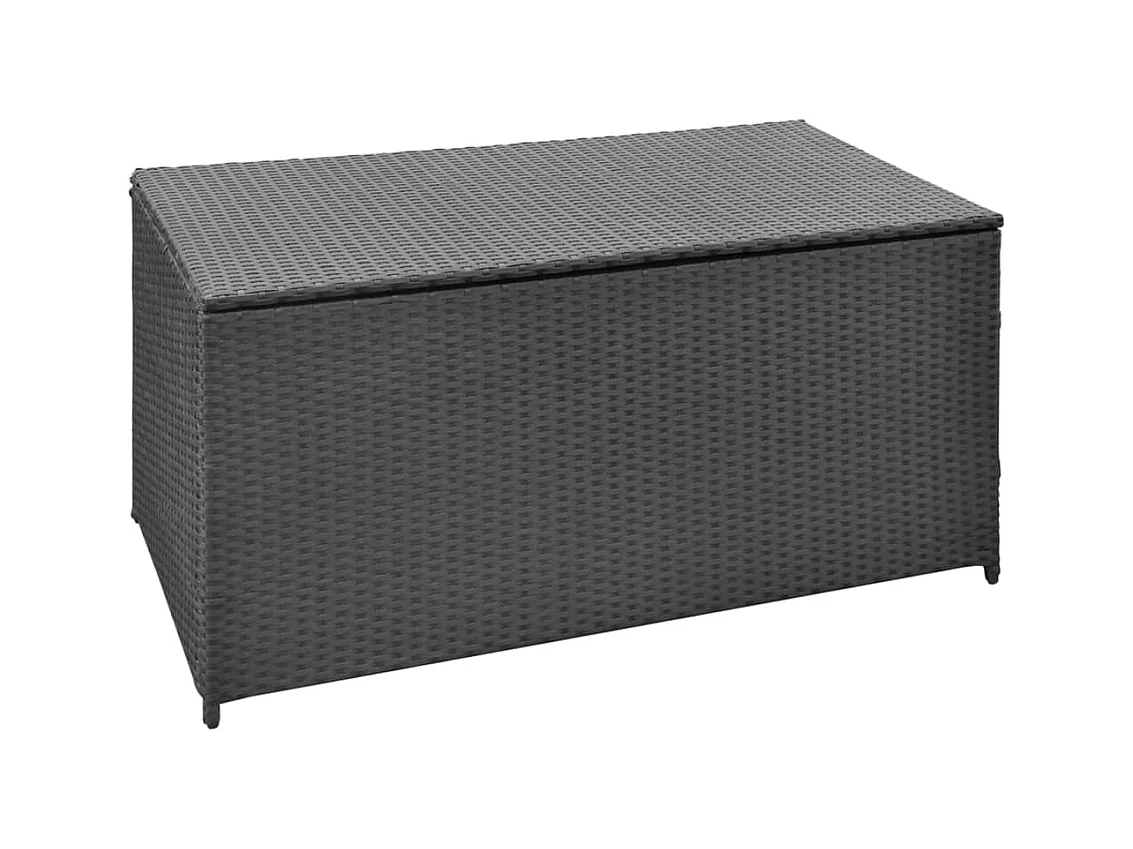 Coffre de rangement de jardin noir 120x50x60 cm résine tressée FR280032
