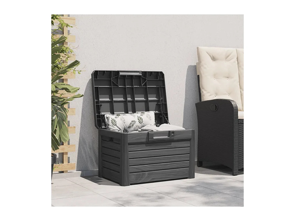 Coffre à coussins d'extérieur anthracite polypropylène FR101371