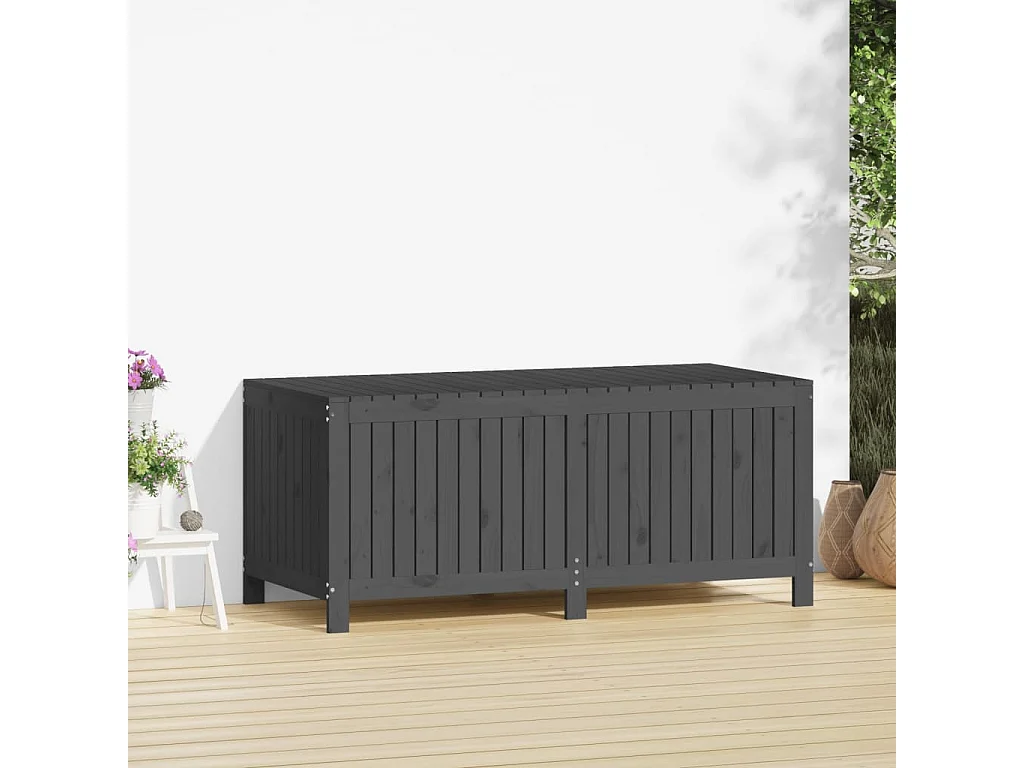 Coffre de rangement de jardin Gris 147x68x64 cm Bois de pin FR851509