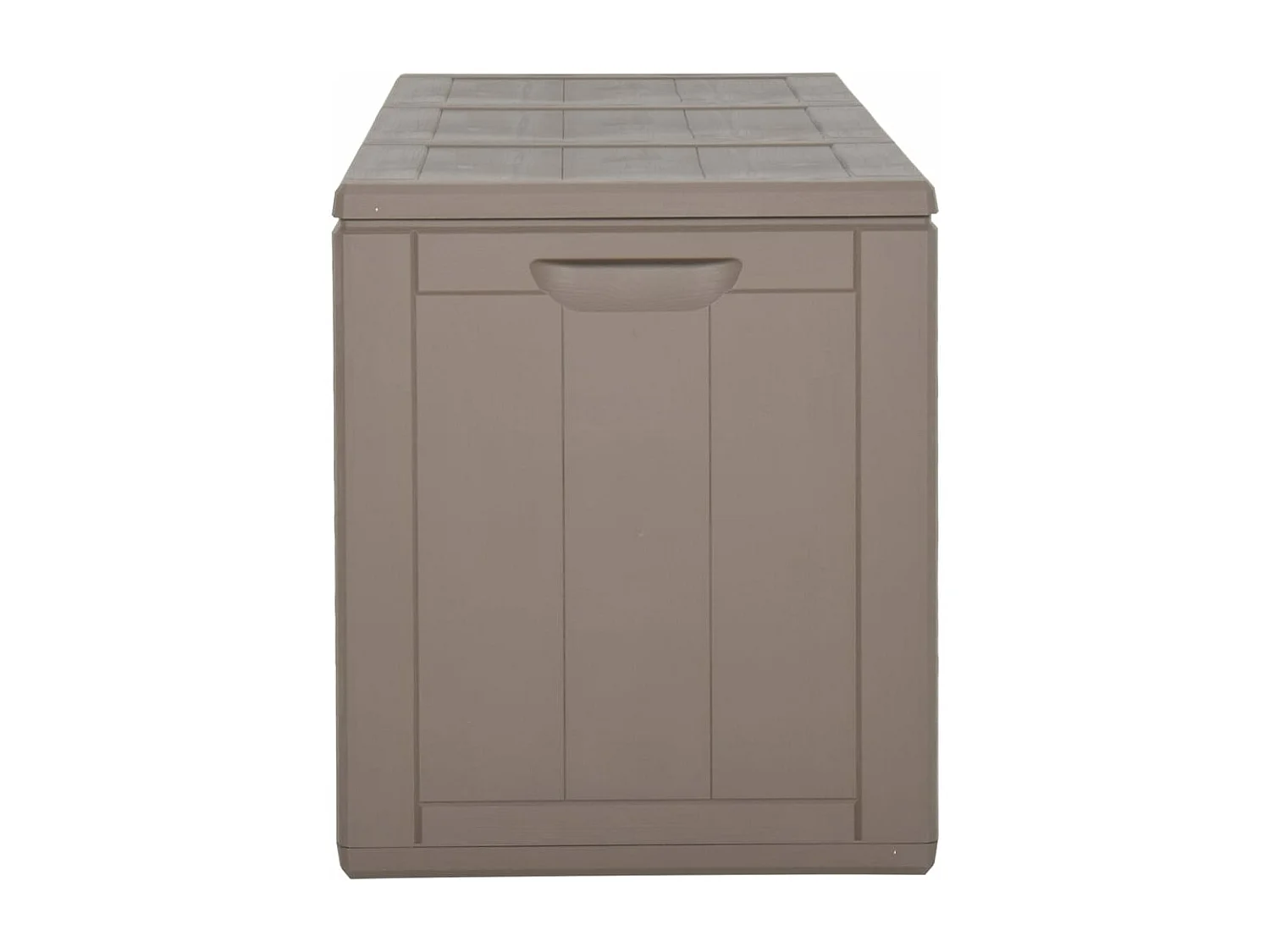 Caja de almacenaje para jardín 270 L PP ratán marrón ES136689