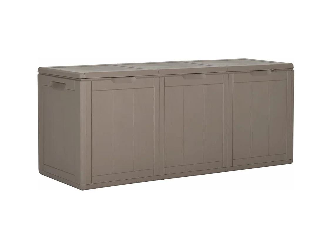 Coffre de rangement de jardin 270 L Marron PP Rotin FR658466