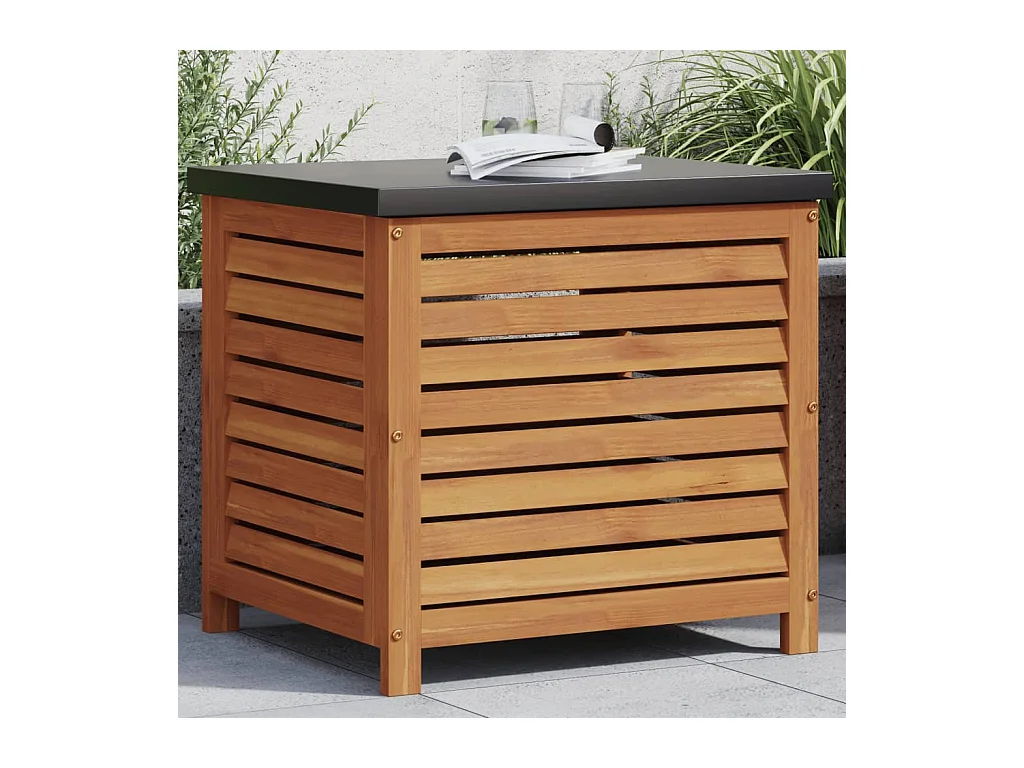 Coffre de rangement de jardin 60x50x55 cm bois massif d'acacia FR719576
