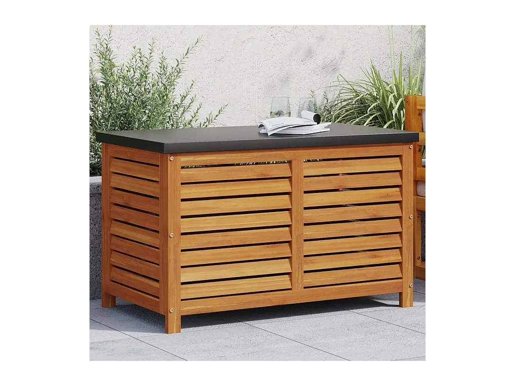 Coffre de rangement de jardin 60x50x55 cm bois massif d'acacia FR719576