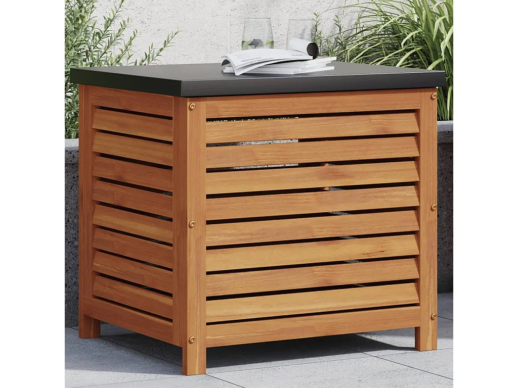 Caixa de arrumação para jardim 60x50x55 cm acácia maciça PT898834