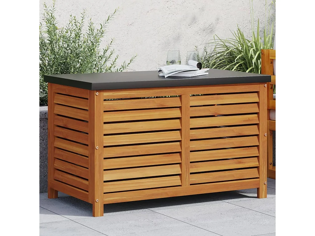 Caixa de arrumação para jardim 60x50x55 cm acácia maciça PT898834