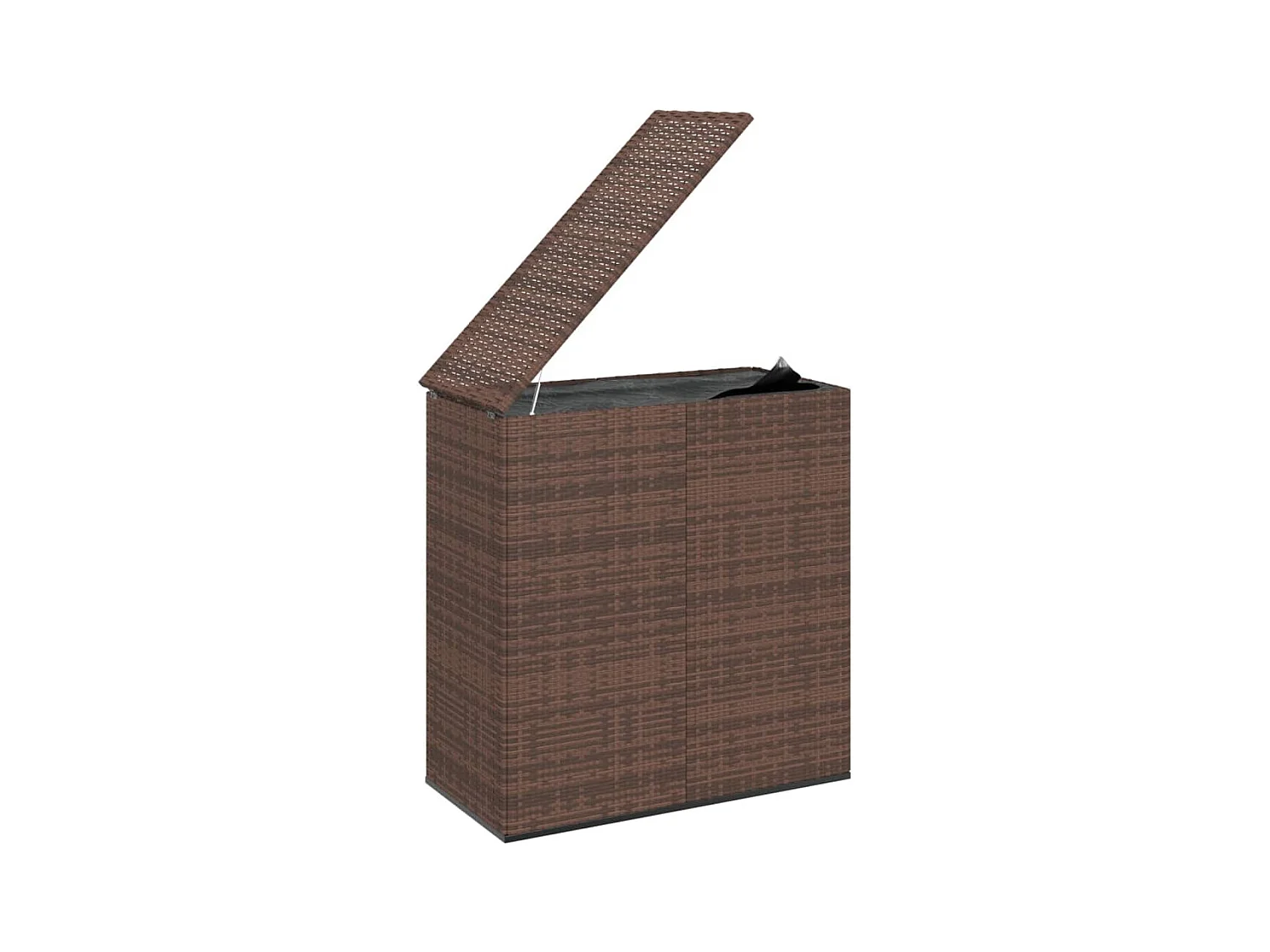 Coffre à coussins de jardin Résine tressée 100x49x103,5cm Marron FR776291