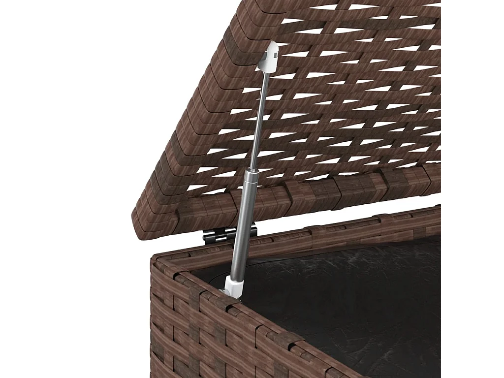 Coffre à coussins de jardin Résine tressée 100x49x103,5cm Marron FR776291