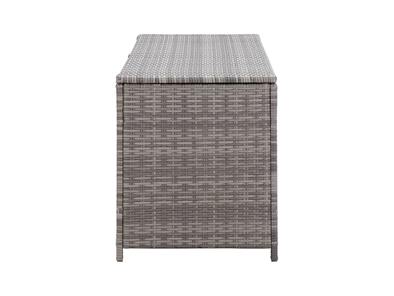 Coffre de rangement de jardin gris 120x50x60 cm résine tressée FR201006