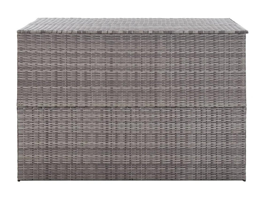 Caja de almacenaje jardín ratán sintético gris 150x100x100 cm ES515548