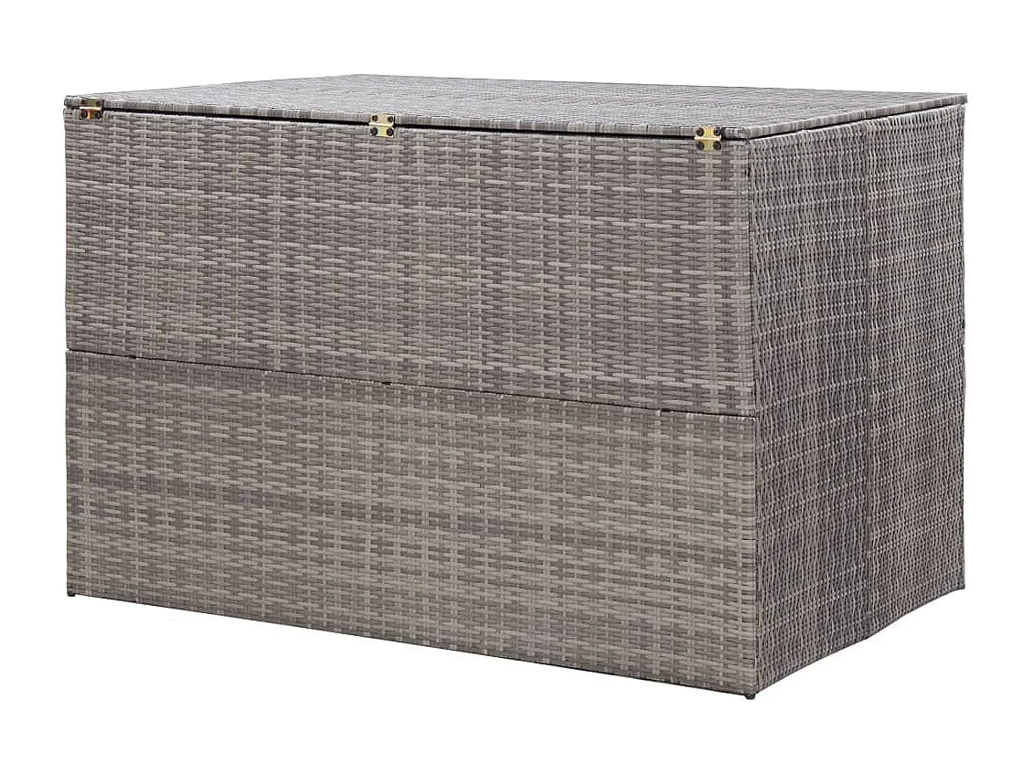 Caja de almacenaje jardín ratán sintético gris 150x100x100 cm ES515548