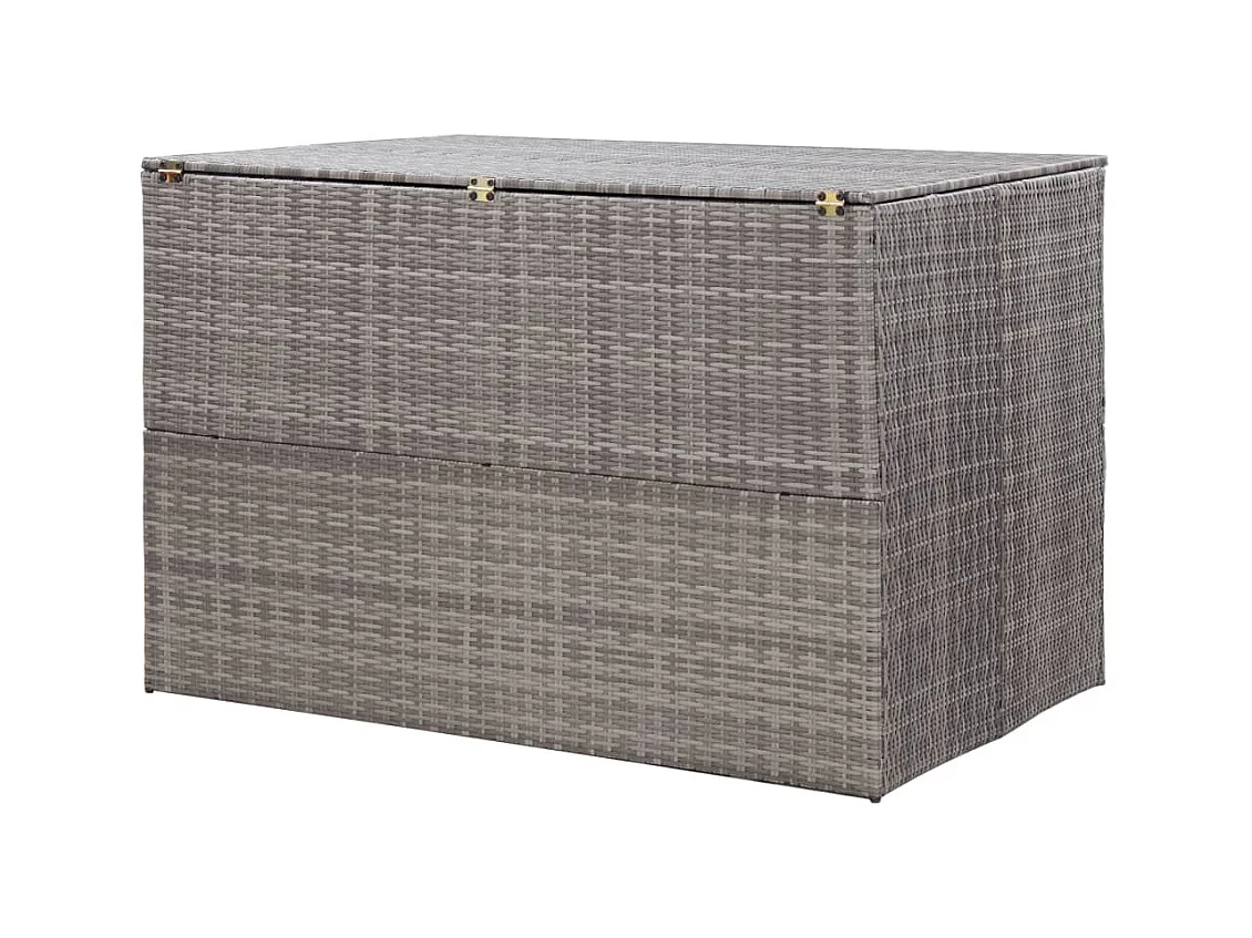 Coffre de rangement de jardin gris 150x100x100 cm résine tressée FR668721