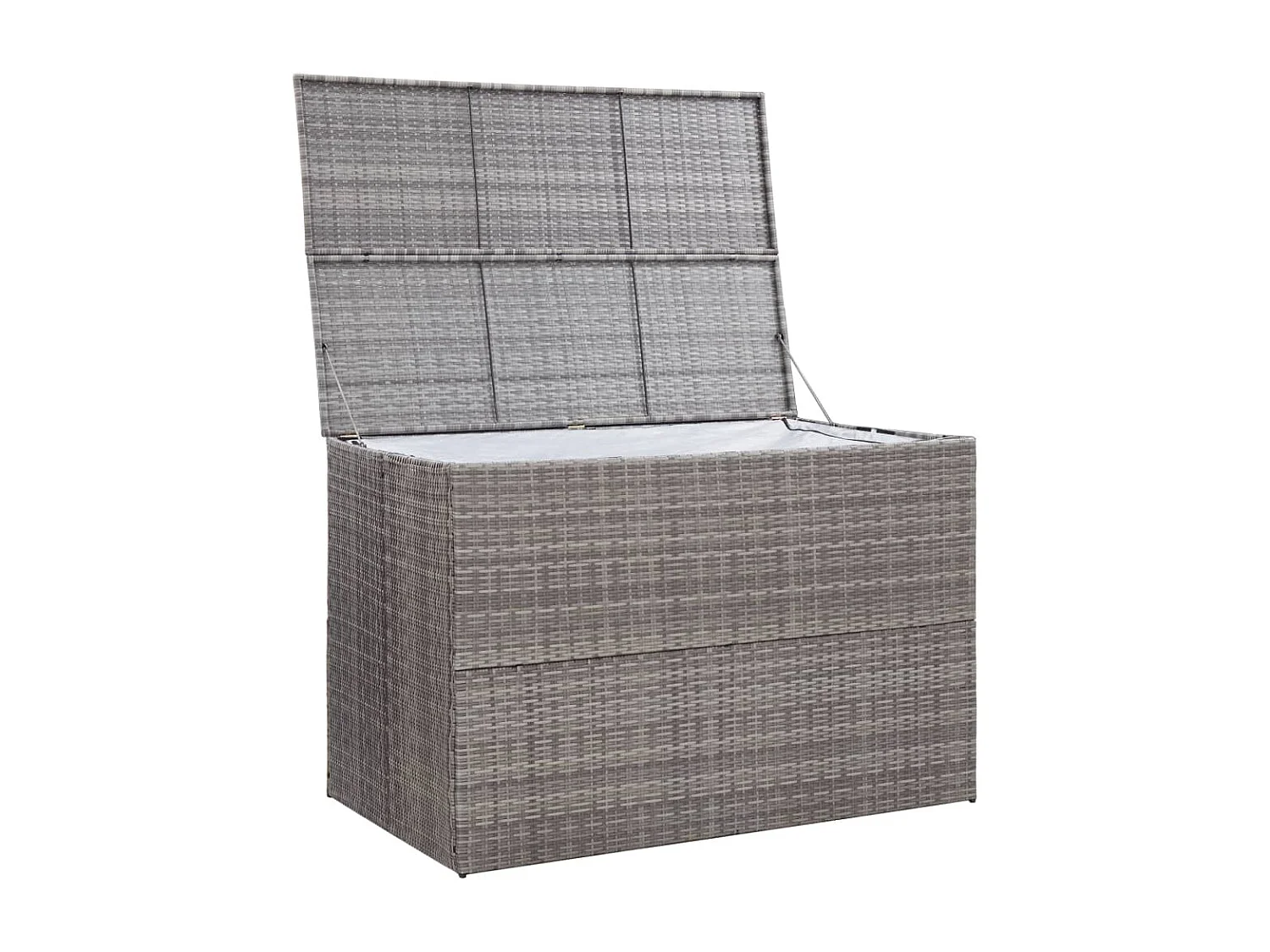 Coffre de rangement de jardin gris 150x100x100 cm résine tressée FR668721