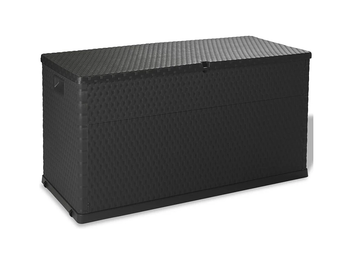 Coffre de stockage de jardin Anthracite 120x56x63 cm PP Rotin FR492292