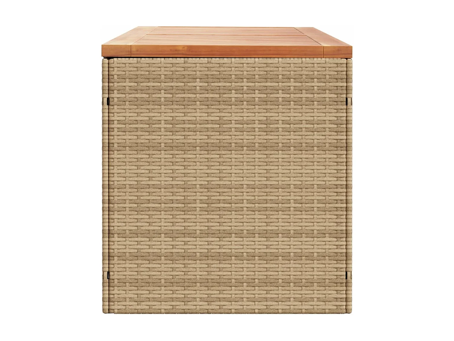Caja de almacenaje jardín madera acacia ratán beige 220x50x54cm ES726435