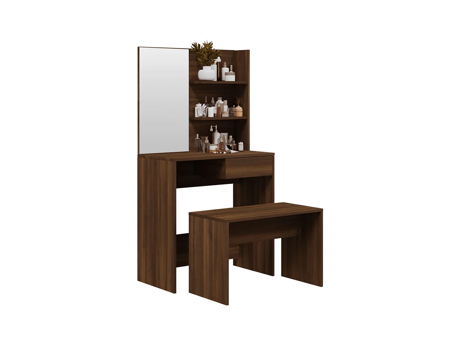 Ensemble de coiffeuse Chêne marron 74,5x40x141 cm FR417212