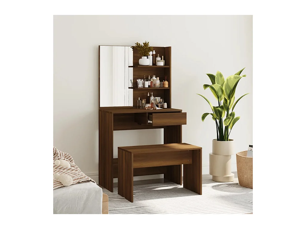 Kaptafelset 74,5x40x141 cm bruineiken BE814957