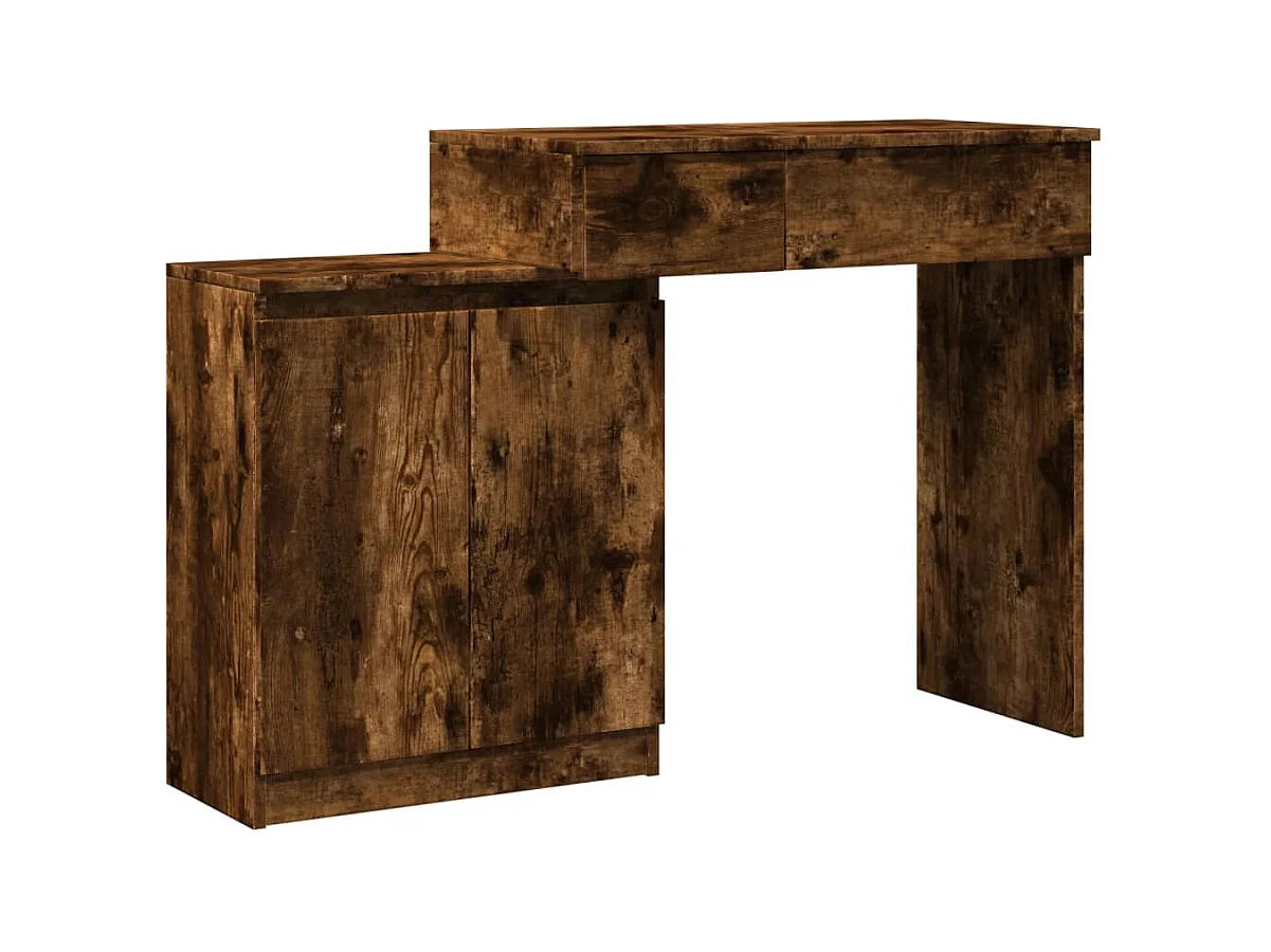 Coiffeuse avec LED chêne fumé 115x37x110,5 cm FR981710