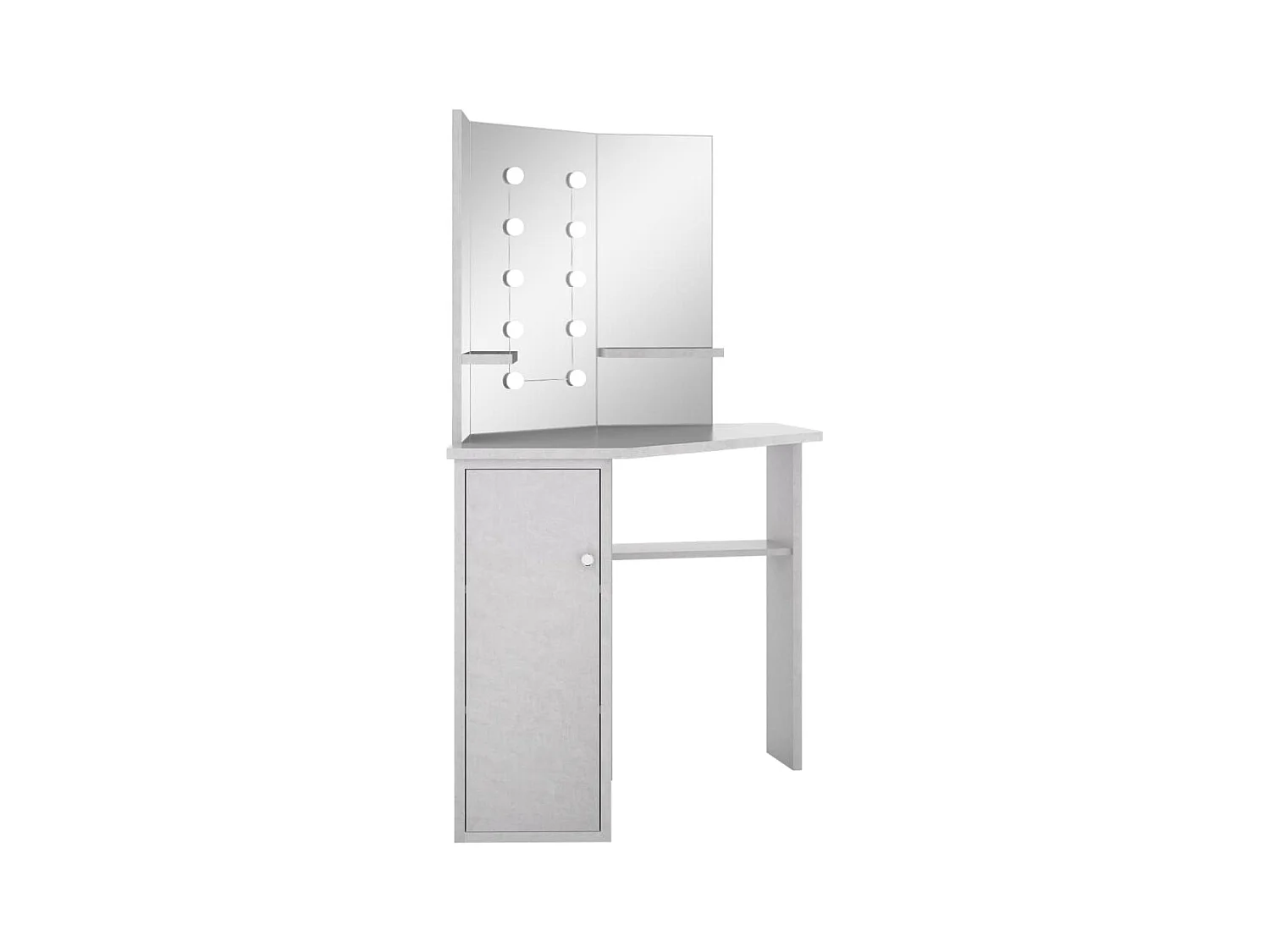 Coiffeuse d'angle avec LED Gris béton 111x54x141,5 cm FR660408