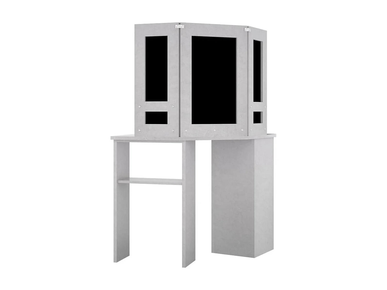 Coiffeuse d'angle avec LED Gris béton 111x54x141,5 cm FR660408