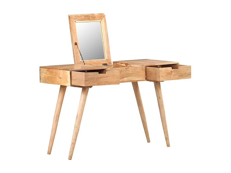 Coiffeuse avec miroir 112x45x76 cm Bois d'acacia massif FR601522