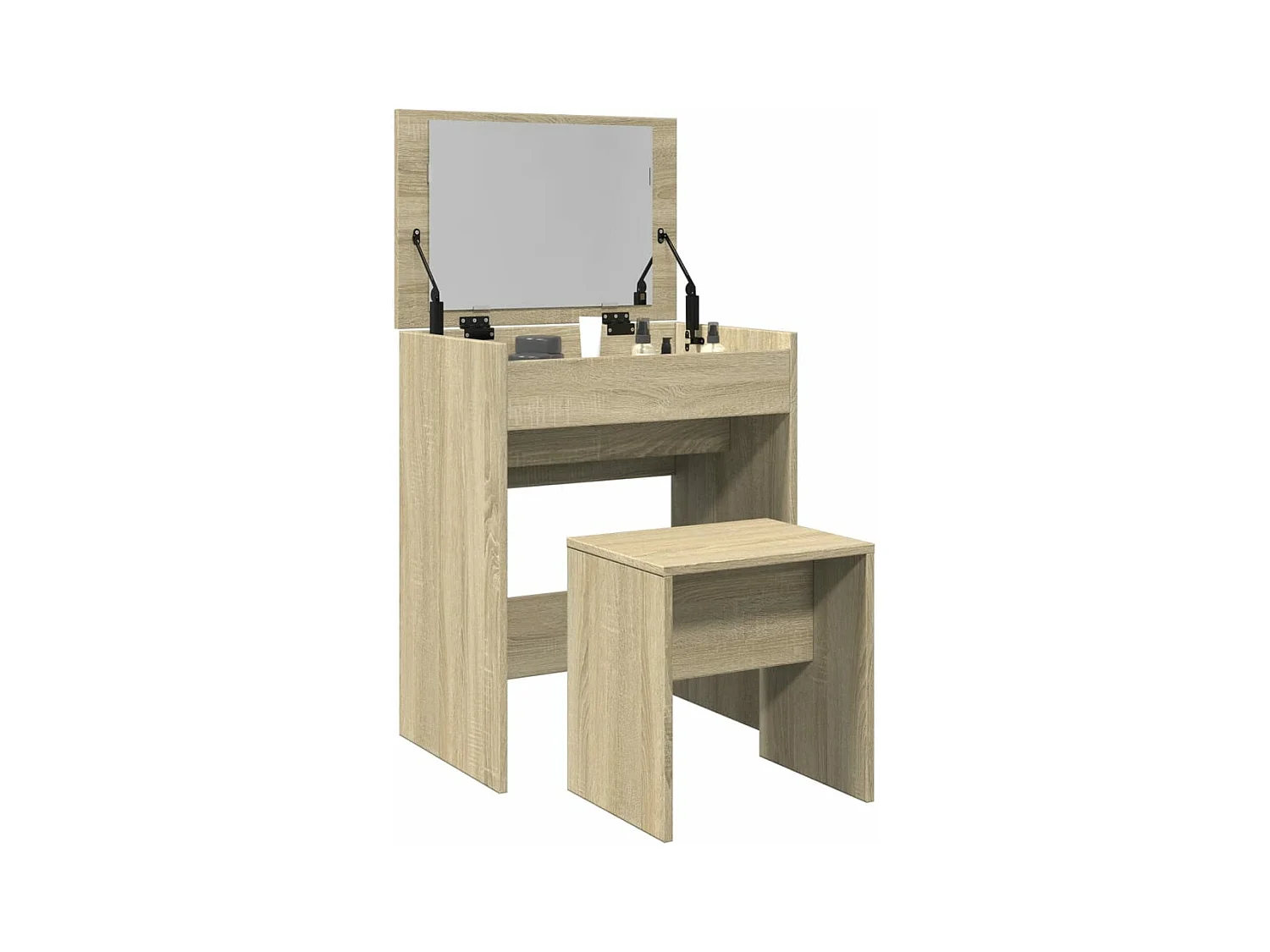 Kaptafel met krukje 60x40x113,5 cm sonoma eikenkleurig BE592068