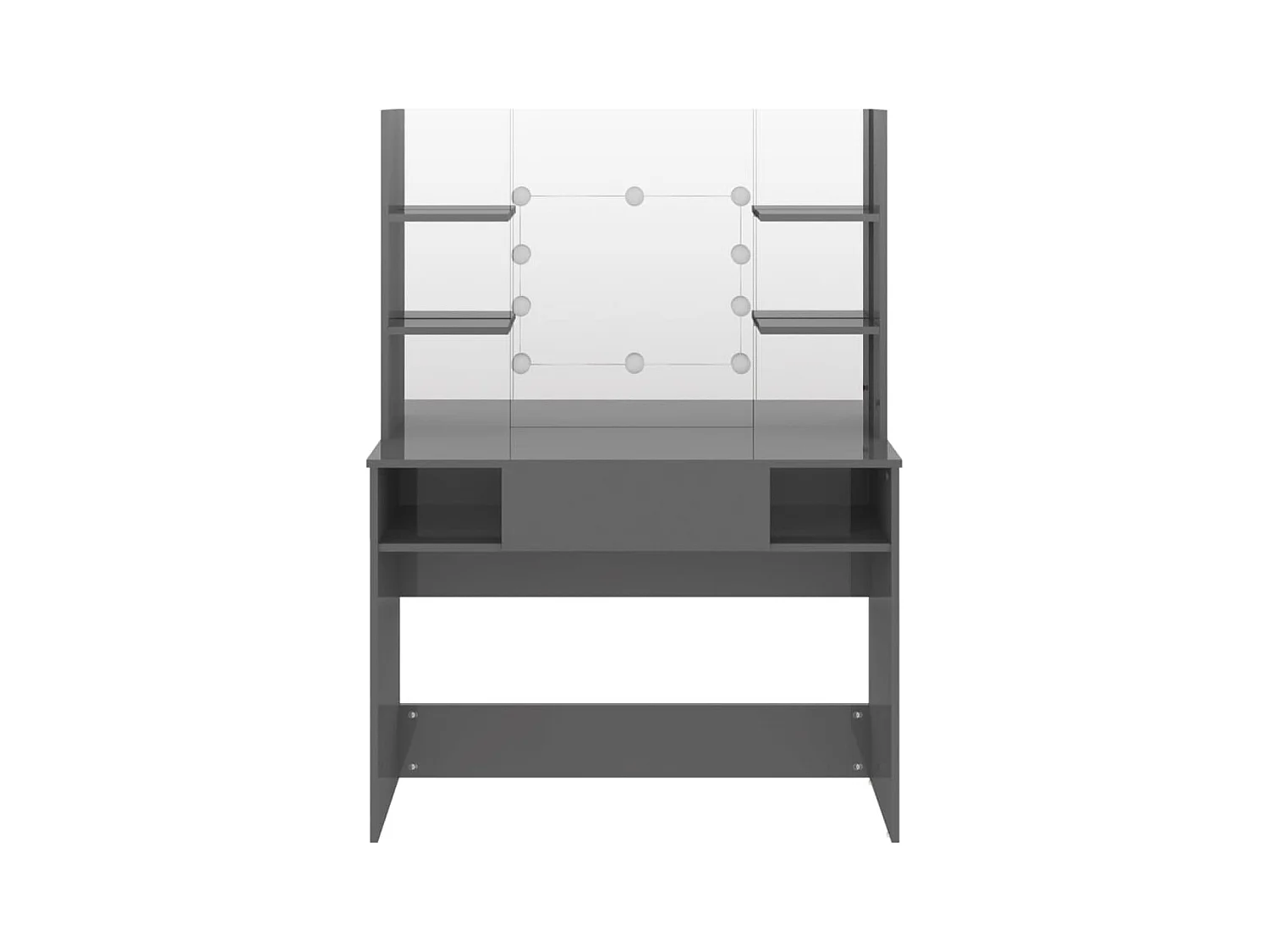 Coiffeuse - Table de maquillage avec éclairage LED MDF Gris brillant FR850505