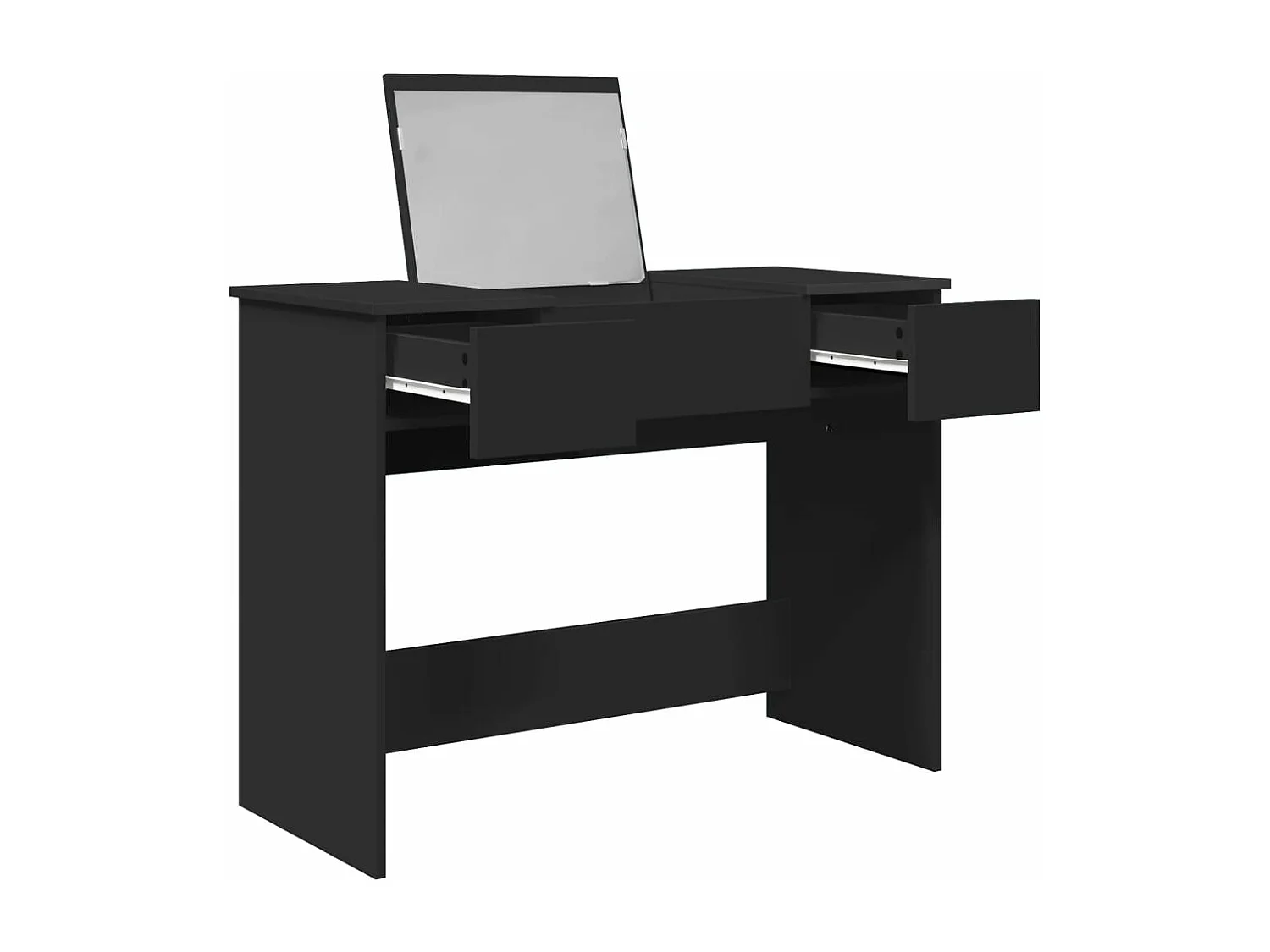 Coiffeuse avec miroir noir 100x45x76 cm FR317429