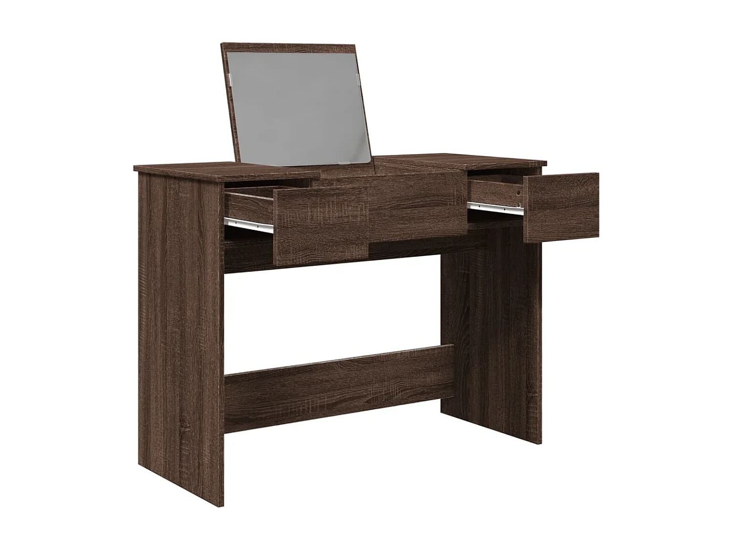 Toucador com espelho 100x45x76 cm cor carvalho castanho PT191068