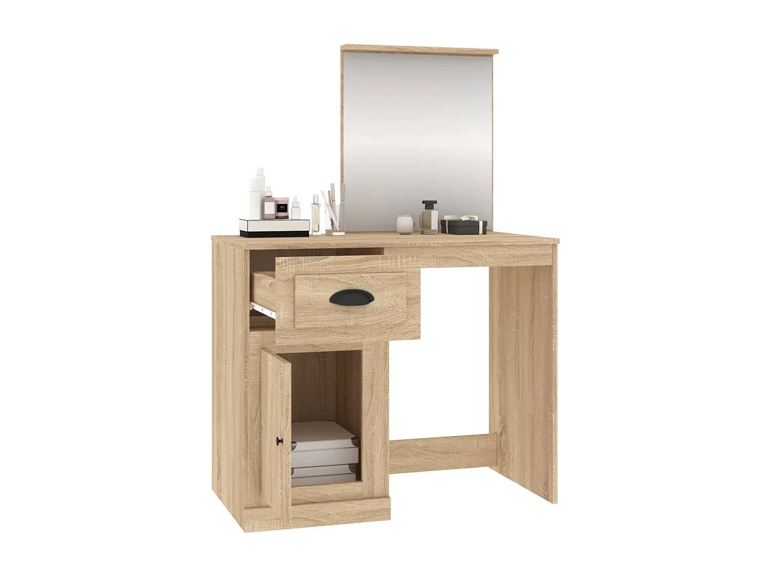 Coiffeuse avec miroir chêne sonoma 90x50x132,5 cm FR785682