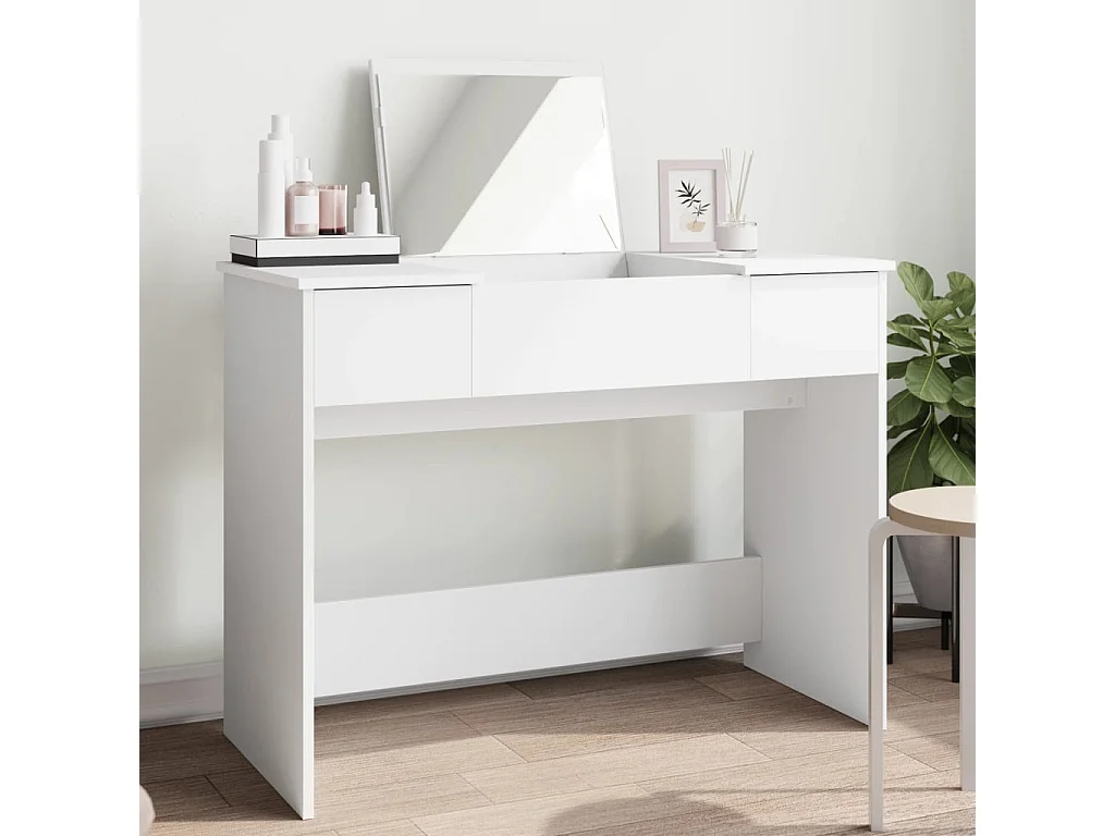 Toucador com espelho 100x45x76 cm branco PT986184