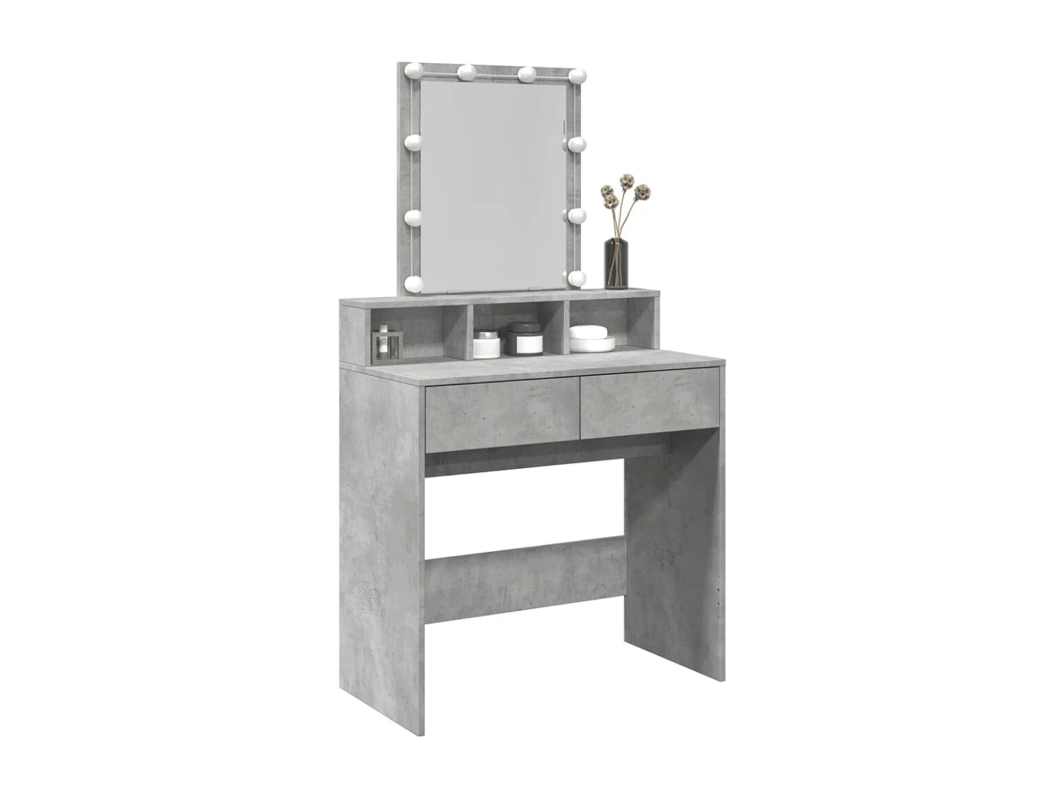 Kaptafel met LED 80x41x144,5 cm betongrijs BE551445