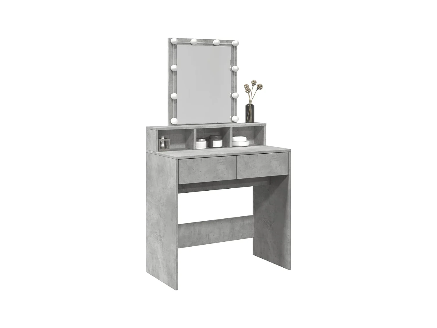 Tocador con luces LED gris hormigón 80x41x144,5 cm ES416689