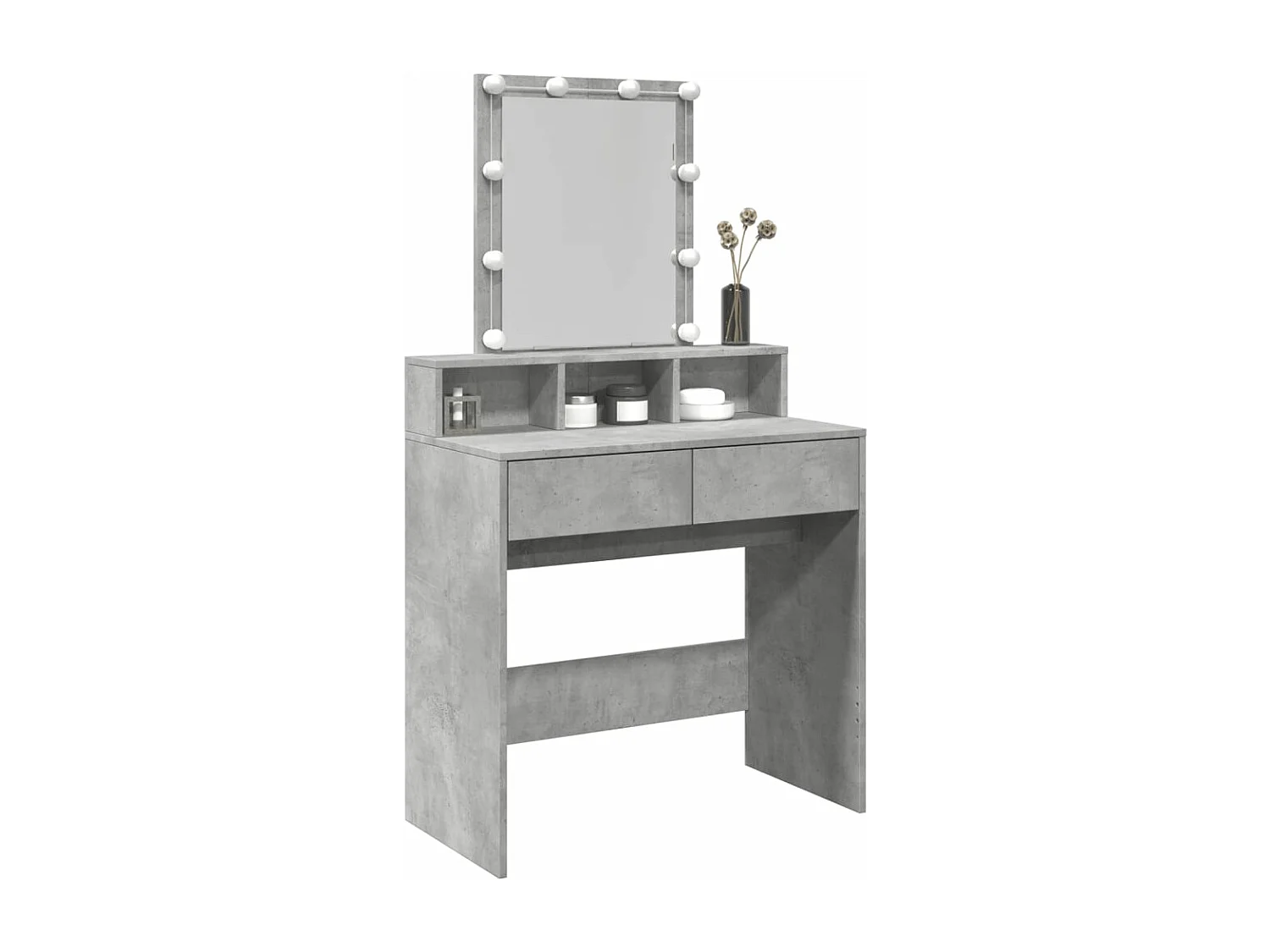 Coiffeuse avec LED gris béton 80x41x144,5 cm FR365598