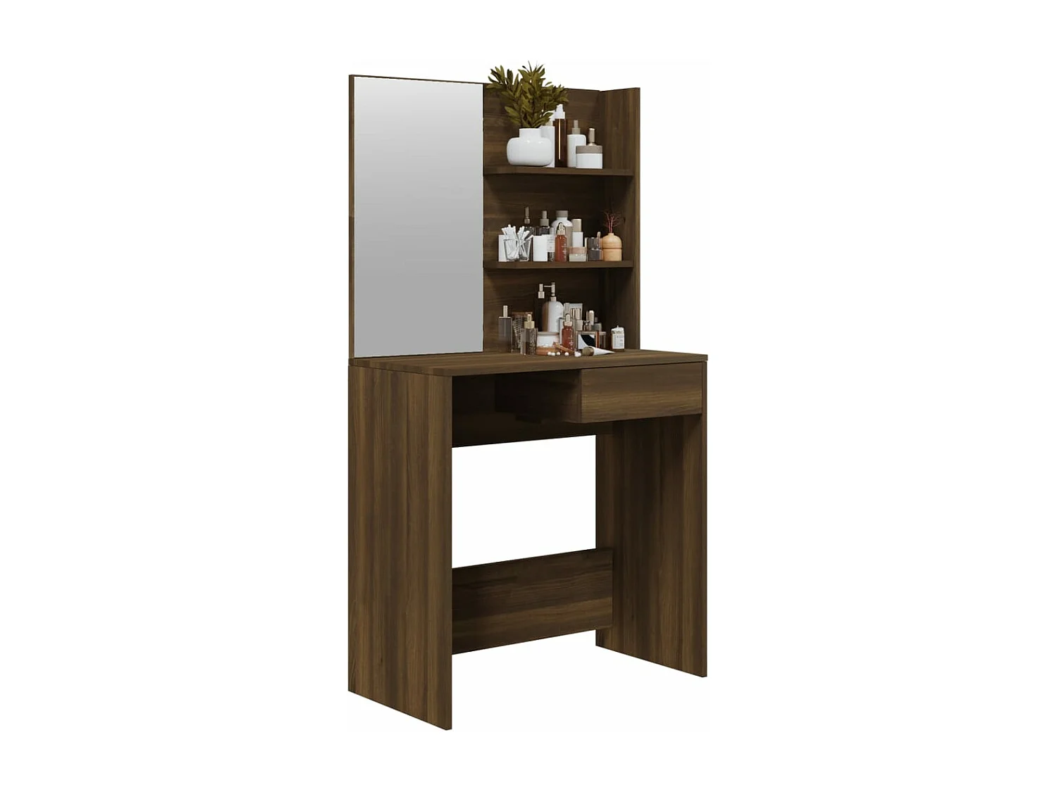 Coiffeuse avec miroir Chêne marron 74,5x40x141 cm FR296478