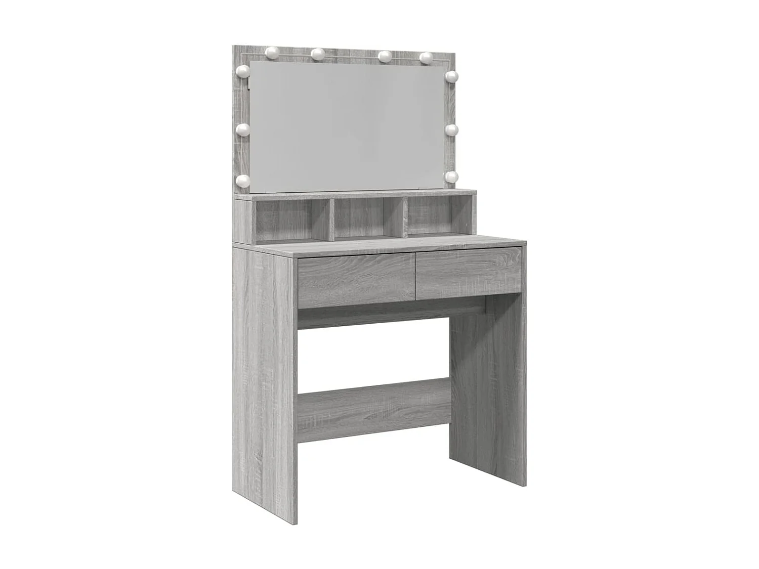 Coiffeuse avec LED sonoma gris 80x41x134,5 cm FR392039