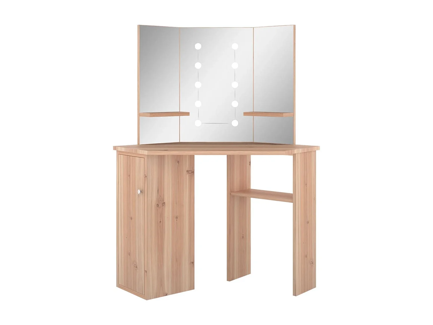 Toucador de canto com LED 111x54x141,5 cm carvalho PT587893