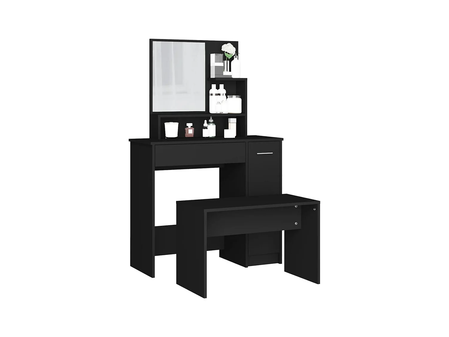 Ensemble de coiffeuse noir 86,5x35x136 cm FR921642