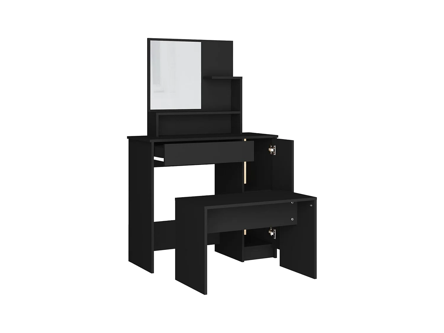 Ensemble de coiffeuse noir 86,5x35x136 cm FR921642