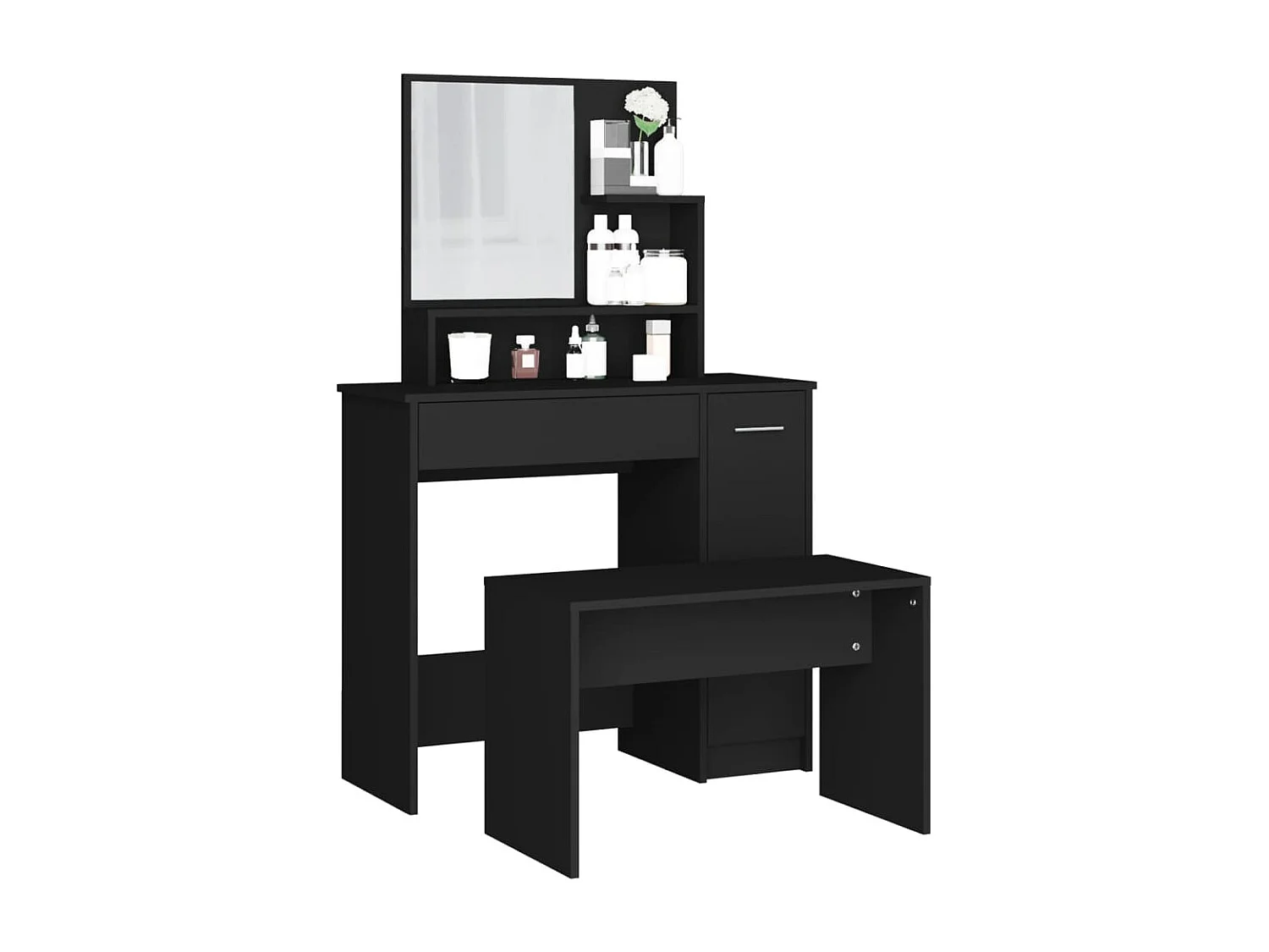 Ensemble de coiffeuse noir 86,5x35x136 cm FR921642