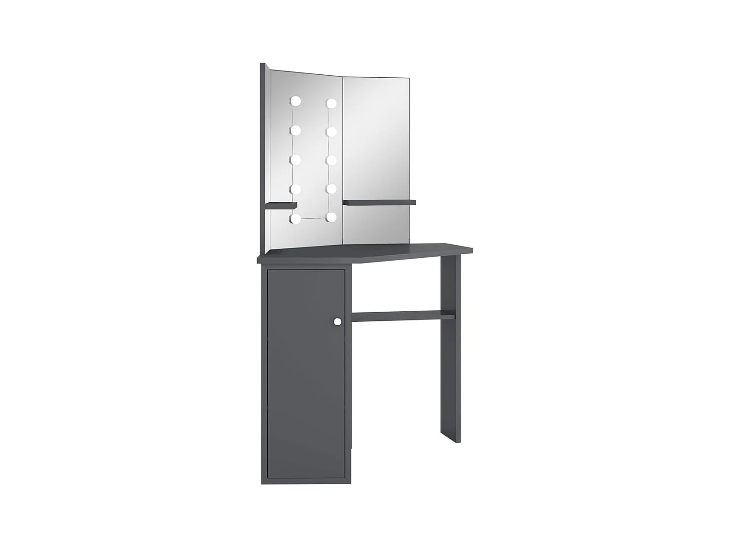 Coiffeuse d'angle avec LED Gris 111x54x141,5 cm FR676544