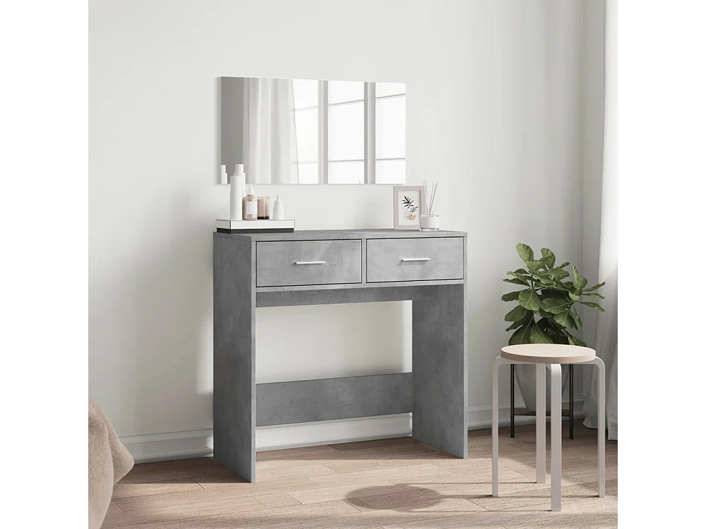 Kaptafel met spiegel 80x39x80 cm betongrijs BE991522