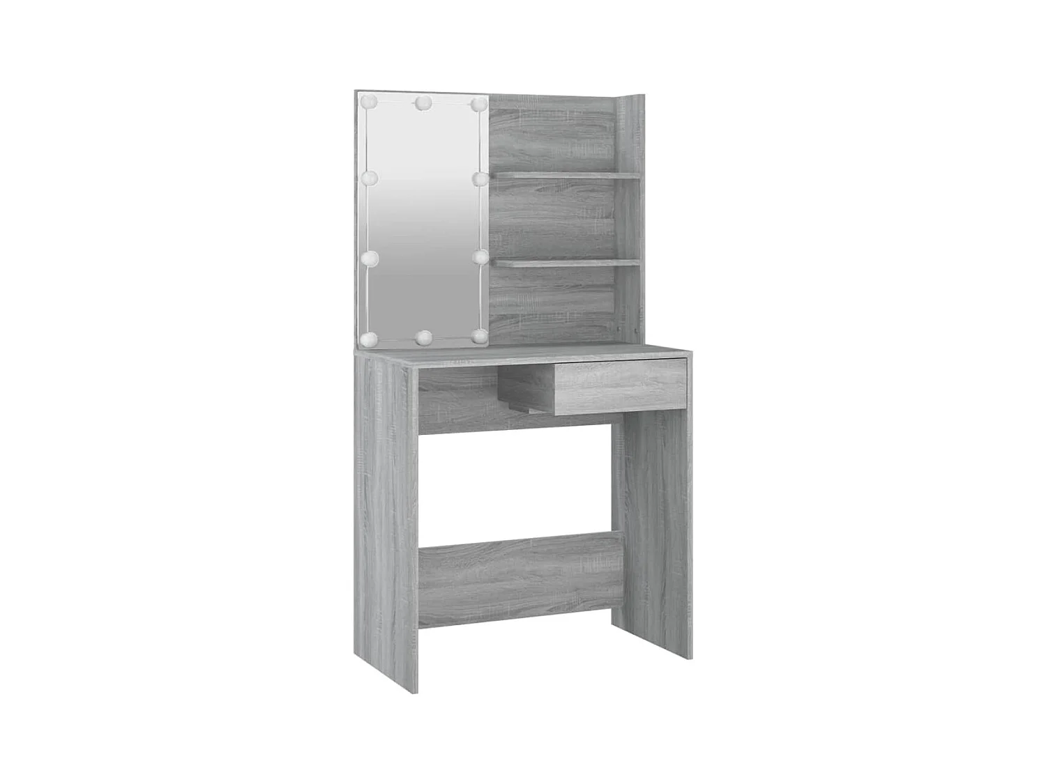 Coiffeuse avec LED Sonoma gris 74,5x40x141 cm FR131355