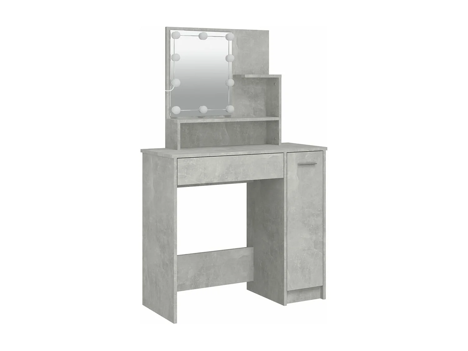 Coiffeuse avec LED Gris béton 86,5x35x136 cm FR840606