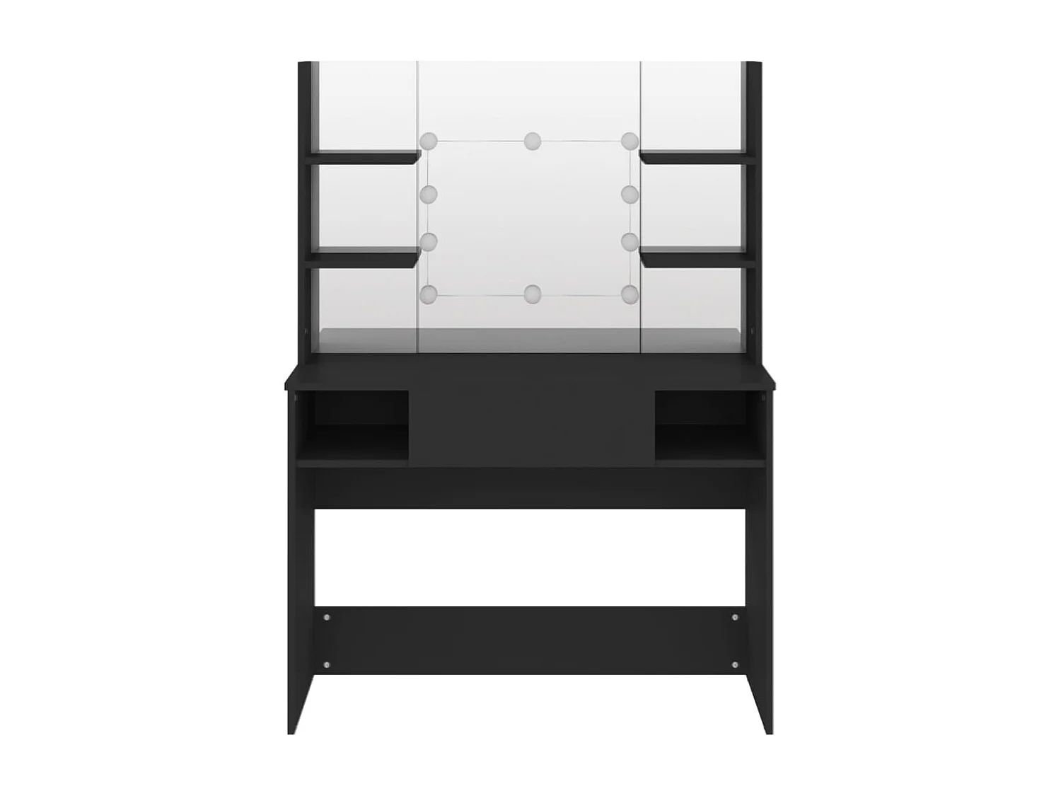 Coiffeuse - Table de maquillage avec éclairage LED 100x40x135 cm MDF Noir FR944517