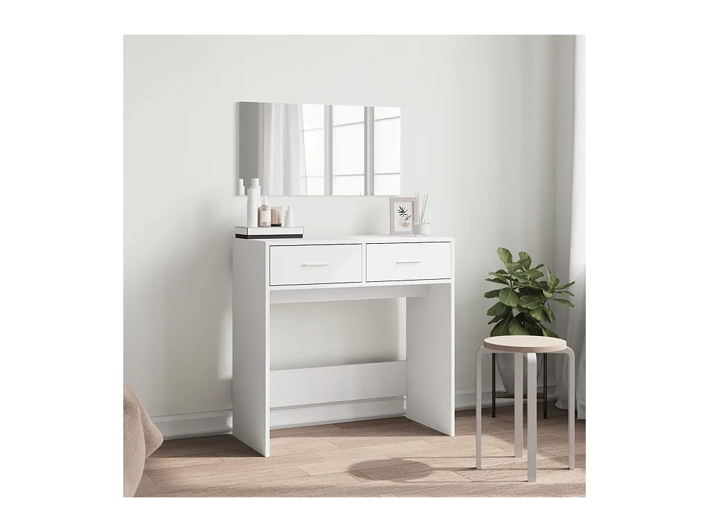 Coiffeuse avec miroir blanc 80x39x80 cm FR286270