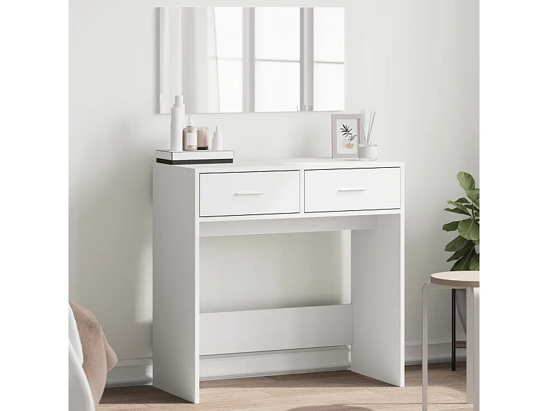 Coiffeuse avec miroir blanc 80x39x80 cm FR286270